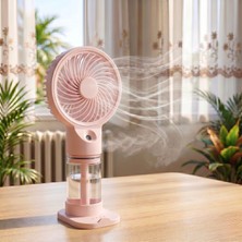 Laptify 3 Kademeli Taşınabilir Şarjlı Mini El Fanı, Buharlı Masa Üstü Fan, Hafif Tasarım, Masaüstü Için Telefon Tutuculu Fan