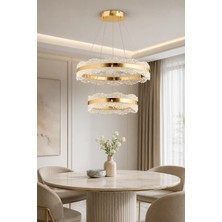 Taşcan Aydınlatma  Granada Gold Sarkıt LED 2 Katlı Avize Modern Luxury Salon Yatak Odası Avize