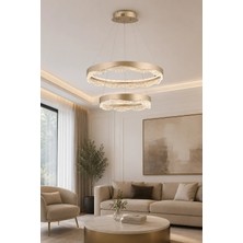 Taşcan Aydınlatma Alessi Bronz Sarkıt LED 2 Katlı Avize Modern Luxury Salon Yatak Odası Avize