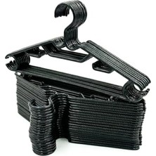 Die Grup Orret Home Siyah Plastik Elbise Askısı 10'lu Set – Kaymaz, Sağlam, Tişört, Pantolon, Etek Askısı, Çok Amaçlı Gardırop Düzenleyici Askılık Dolap Içi Askı (10)