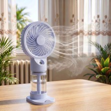 Laptify 3 Kademeli Taşınabilir Şarjlı Mini El Fanı, Buharlı Masa Üstü Fan, Hafif Tasarım, Masaüstü Için Telefon Tutuculu Fan