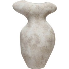Warm Design Terracotta Gövde Şekilli Dekoratif Vazo Modern Bohem Salon Orta Sehpa Kadın Figürlü Şık Ev Dekoru