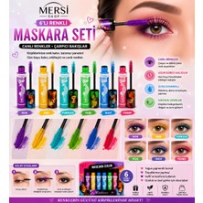 Mersi Shop 6'lı Renkli Maskara Seti Canlı Renkli Kirpik Maskarası Koleksiyonu