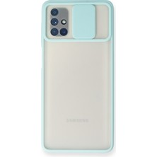 Uravas Store Galaxy M51 Kılıf Palm Buzlu Kamera Sürgülü Silikon - Turkuaz