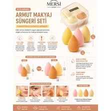 Mersi Shop 4'lü Kapaklı Armut Makyaj Süngeri Seti Fondöten ve Kapatıcı Süngeri