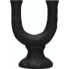 Warm Design El Yapımı Siyah Mumluk Modern Salon Yemek Masası Konsol Dekoru