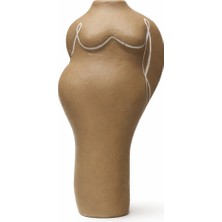 Warm Design Terracotta Gövde Şekilli Vazo Dekoratif Modern Salon Konsol Bohem Heykelsi Seramik Vazo 20 cm