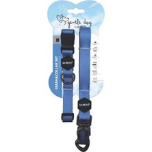 M-Pets Gentle Dog Boyun Tasması ve Gezdirme Set M Blue