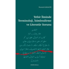 Ankara Okulu Yayınları Tefsir Ilminde Terminoloji, Isimlendirme ve Literatür Sorunu