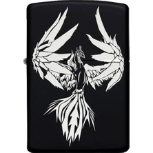 UltraMint Anka Kuşu Desenli Kişiye Özel Benzinli Siyah Metal Çakmak