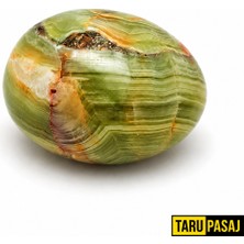 Taru Pasaj Oniks Doğal Taş Yumurta Obje – El Yapımı Dekoratif Taş Biblo 2x3 Inç