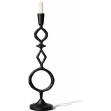 Warm Design Siyah Metal Dekoratif Mumluk Modern Salon Yemek Masası Konsol Dekoru