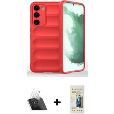 Marsilyan™- Galaxy S23 Plus Kılıf Atlas Koleksiyonu - Siyah 6d Mat Seramik Hayalet Nano Ekran Koruyucu + Kamera Lens Koruma Cam - Sf