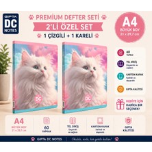 Gıpta Defter Dc Notes A4 Dikişli 60 Yp Defter1 Adet Çizgili+1 Adet Kareli