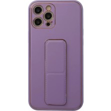 Starseven Iphone 12 Kılıf Coco Deri Standlı Kapak - Lila