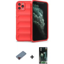 Marsilyan™- iPhone 11 Pro Kılıf Atlas Koleksiyonu - Şeffaf 360 Full Body Arka Koruyucu + Metal Kamera Lens Koruma Cam - Kı