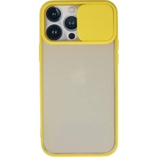 Starseven Iphone 13 Kılıf Palm Buzlu Kamera Sürgülü Silikon - Sarı