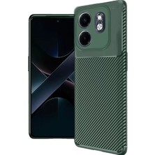 Starseven Infinix 9 Kılıf Auto Focus Karbon Kapak - Koyu Yeşil