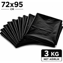 MSE HOLD Siyah Çöp Poşeti 72X95 Kalın 3 kg Dökme Çöp Torbası