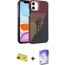 Marsilyan™- iPhone 11 Kılıf Doruk Serisi - Siyah Bilvis 5in1 3D Magic Cam Ekran Koruyucu + Rainbow Kamera Lens Koruma Cam - Kı