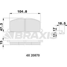 Braxis On Fren Balatası Toyota Corolla 1.3 1.6 Karburatorlu 1988-1997 Corona 1988-1991 (AT171 191)