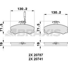 Braxis On Fren Balatası Peugeot J5 2.0 2.5d 1.8 (81 90) Fıat Ducato 1.8 2.0 2.4d (82 88) / (130X71.3X19)