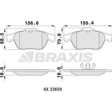Braxis On Fren Balatası Laguna Iı 1.6 16V 1.8 16V 1.9 3.0 V6 Megane Iı 05 1.6 16V 1.5 2.0 1.9