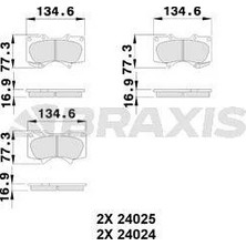 Braxis On Fren Balatası Toyota Hılux 0612 / Hılux 15  / Land Cruıser J12 03- Mıtsubushı Pajero 2007-2012