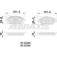 Braxis Fren Balatası On Combo C Corsa C 1.3 1.7 Cdtı 01  Merıva 03  Tıgra 04