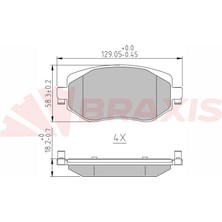Braxis On Fren Balatası Renault Megane Iv  1.2 Tce 1.3 Tce 1.5 Dcı 1.6 16V 2016