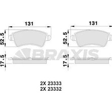Braxis On Fren Balatası P206 Gtı EW10J4 (2.0 16V) TU5JP4 (1.6 16V) P306 Xsara 1.6 8V 1.9 (Celık Segmanlı)