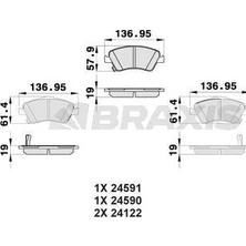 Braxis Fren Balatası On Corolla D4D 07-12 Aurıs D4D 07-12 Corolla 1.4 D4D 2013-