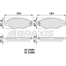 Braxis On Fren Balatası Kangoo 1,9d Kangoo 1,5dcı Xsara 1,4 1,5 P206