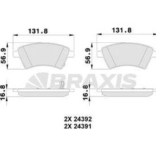 Braxis On Fren Balatası Kangoo Ym 2009 Sedıcı 1.6 16V 1.9d Mjet 06 / 06SX4 1.5 1.6VVT 1.6VVT 1.9d 06 / 06