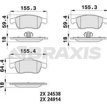 Braxis On Fren Balatası Fluence 08 Duster 10 Dokker 12 Megane Iıı 08 Scenıc Iıı 09 1.5 Dcı 1.6 16V 2.0