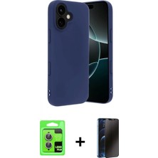 Pileli Store Pilelistore™ iPhone 17 Kılıf Kozmos Yansıma Özel Seri - Siyah 3D Antistatik Hayalet Cam Ekran Koruyucu + Raze Metal Kamera Lens - Akmr
