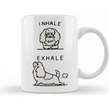Dekado Inhale Exhale Cavalier King Charles Spaniel Yoga Kupa Bardak Porselen