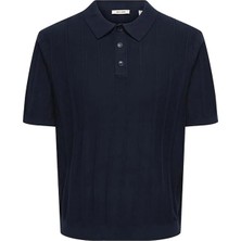 Only & Sons Lacivert Erkek Kazak 22036558 Onsthıjs  Rlx Ss Polo Knıt