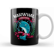 Dekado Funny Narwhal Unicorn Of The Sea Kupa Bardak Porselen