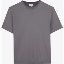 Aleg Antrasit Erkek Oversize Logo Baskılı T-Shirt ALG25023 18-0601 Alegion T-Shirt