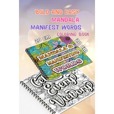 Pink Swan Craft Mandala Manifest Words Bold And Easy – 20X20 cm Büyük Boyama Kitabı, Çocuklar ve Yetişkinler Için