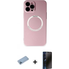Marsilyan™- iPhone 12 Pro Kılıf Zirve Klasik Prime - Siyah 3D Antistatik Hayalet Cam Ekran Koruyucu + Shine Kamera Lens Koruma Cam - Mı