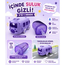 Tekno Hediye Otobüs Tasarımlı Pipetli Çocuk Suluk 500 ml – Çıkarılabilir Suluklu Oyuncak Minibüs, Hareketli Tekerlekli 2’si 1 Arada Su Matarası