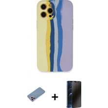 Pileli Store Pilelistore™ iPhone 12 Pro Max Kılıf Yadigar Çizgi - Siyah 3D Antistatik Hayalet Cam Ekran Koruyucu + Shine Kamera Lens Koruma Cam - Pe