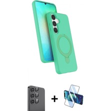 Marsilyan™- Galaxy S25 Kılıf Iz Işık Koleksiyonu - Siyah 3D Antistatik Seramik Nano Ekran Koruyucu + Raze Metal Kamera Lens - Sh