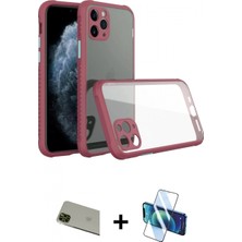 Pileli Store Pilelistore™ iPhone 11 Pro Max Kılıf Nova Asil Özel Seri - Siyah 3D Antistatik Cam Ekran Koruyucu + Rainbow Kamera Lens Koruma Cam - Yl