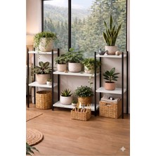 Peka Saksılık Metal Çiçeklik Saksı Standı Çok Katlı Bitki Rafı Balkon ve Bahçe Için