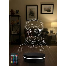 Eymi Design Itadori Yuji Anime LED Gece Lambası 3D Illüzyon Rgb Renk Değiştiren Kumandalı Masa Lambası