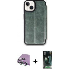 Marsilyan™- iPhone 15 Kılıf Zirve Yansıma Serisi - Siyah 360 Mat Full Body Arka Koruyucu + Raze Metal Kamera Lens - Yl