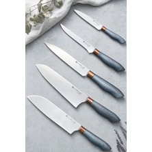 Castle Silver Gray Serisi 5 Li Mutfak Bıçağı Et Ekmek Sebze Mutfak Şef Bıçak Seti MFT-568